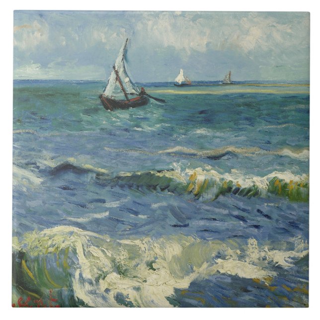 Carreau En Céramique Vincent van Gogh - La mer près des Saintes (Devant)