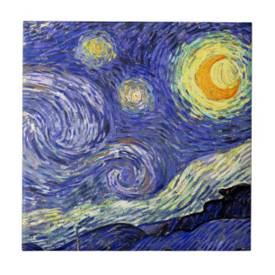 Carreau En Céramique Vincent Van Gogh - La Nuit étoilée Beaux-Arts