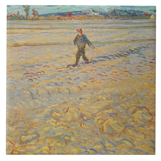 Carreau En Céramique Vincent van Gogh | le semeur, 1888 (Devant)