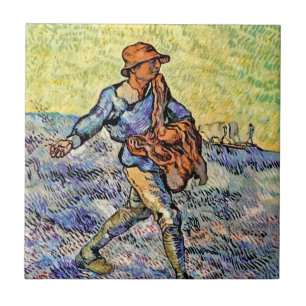Carreau En Céramique Vincent Van Gogh - Le Semeur - Peinture d'art fin