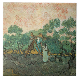 Carreau En Céramique Vincent van Gogh   les récolteuses olives,