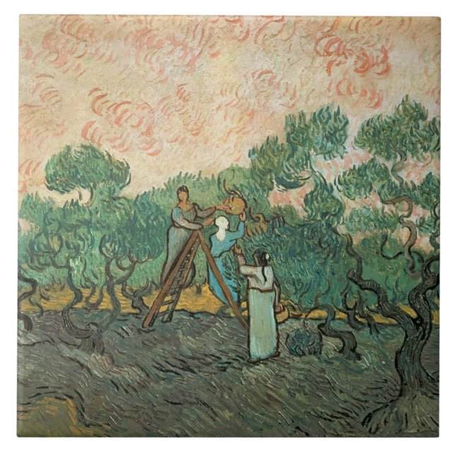 Carreau En Céramique Vincent van Gogh | les récolteuses olives, (Devant)