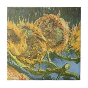 Carreau En Céramique Vincent van Gogh - Nature morte : Quatre tournesol