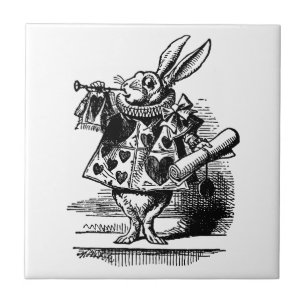 Carreau En Céramique Vintage Alice au pays des merveilles Lapin blanc c
