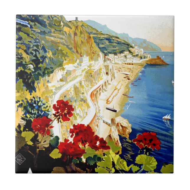 Carreau En Céramique Vintage Amalfi Italie Europe Travel (Devant)