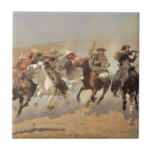 Carreau En Céramique Vintage Cowboys, une touche pour le bois par Remin