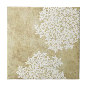 Carreau En Céramique Vintage Floral blanc