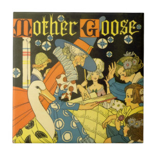 Carreau En Céramique Vintage Mère Oie Lecture Livres aux enfants