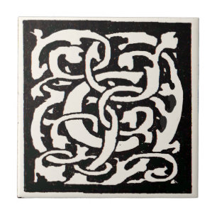 Carreau En Céramique Vintage Monogram C Art Nouveau Letter