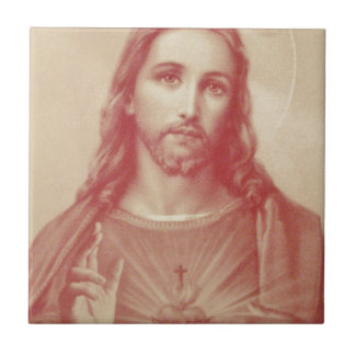 Carreau En Céramique Vintage Sacré-Coeur de Jésus