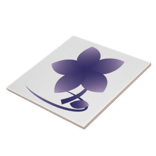 Carreau En Céramique Violette fleur nb