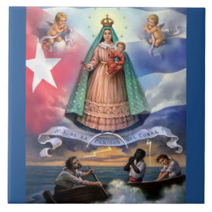 CARREAU EN CÉRAMIQUE VIRGEN DE LA CARIDAD DEL COBRE,