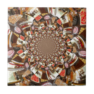 Carreau En Céramique Vision psychédélique des teintes Brown