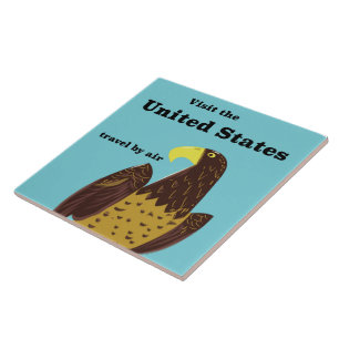 Carreau En Céramique Visitez les Etats-Unis poster Voyage