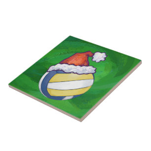Carreau En Céramique Volley-ball Casquette de Noël
