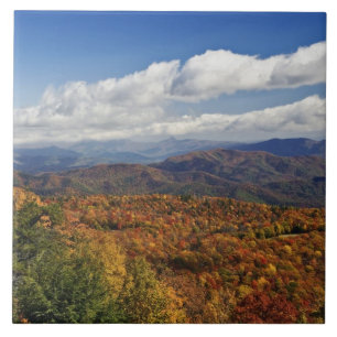 Carreau En Céramique Vue d'automne sur les montagnes du sud des Appalac