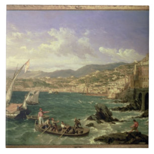 Carreau En Céramique Vue de Gênes, 1854 (huile sur la toile)
