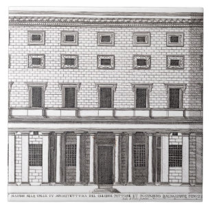 Carreau En Céramique Vue de la façade de l'alla Valle de Palazzo