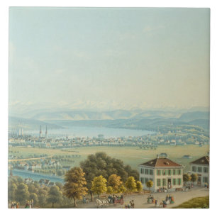 Carreau En Céramique Vue de Zurich, c.1840 (la semaine)