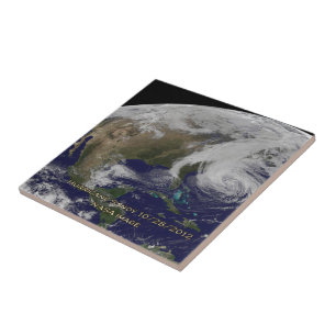 Carreau En Céramique Vue satellite de l'ouragan Sandy