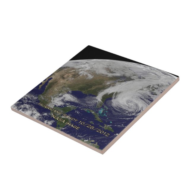 Carreau En Céramique Vue satellite de l'ouragan Sandy (Côté)