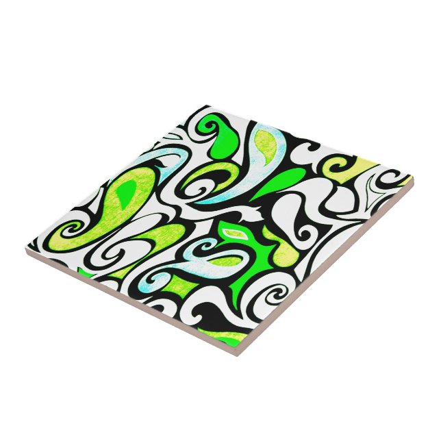 Carreau En Céramique Wacky Retro Swirl 3 (Côté)