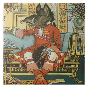 Carreau En Céramique Walter Crane Beauty & Beast c1885 Repro Beast Tile