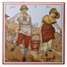Carreau En Céramique Walter Crane "Jack & Jill" c1890 Tuile Repro