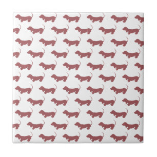 Carreau En Céramique Weiner Dog Dachshund Motif