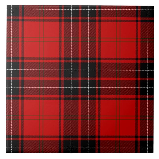 Carreau En Céramique Wemyss tartan rouge noir plaid (Devant)