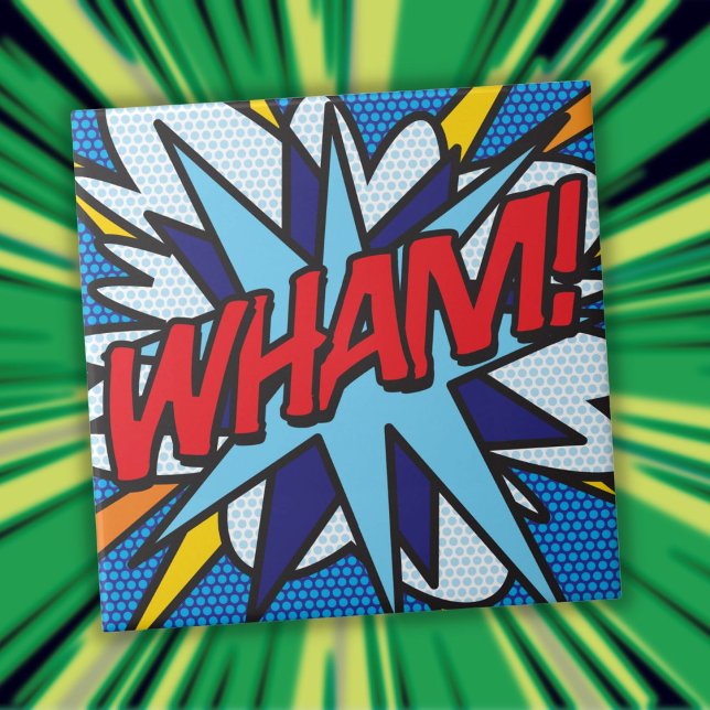 Carreau En Céramique WHAM Fun Retro Comic Book Pop Art (WHAM Fun Retro Comic Book Pop Art Tile)