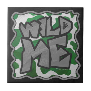 Carreau En Céramique Wild Me Vache Vert et blanc Imprimer