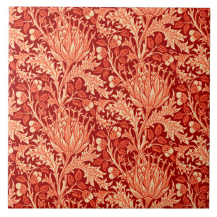 Carreau En Céramique William Morris Damask, profond orange