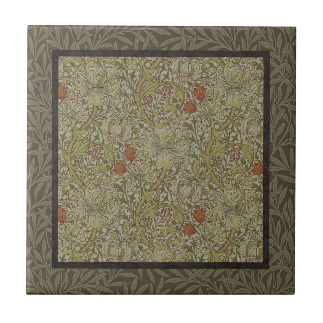 Carreau En Céramique William Morris Floral Lys willow art design (Devant)