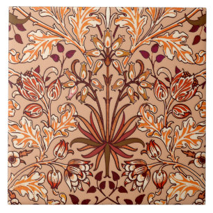 Carreau En Céramique William Morris Hyacinth Imprimer, Brown et beige