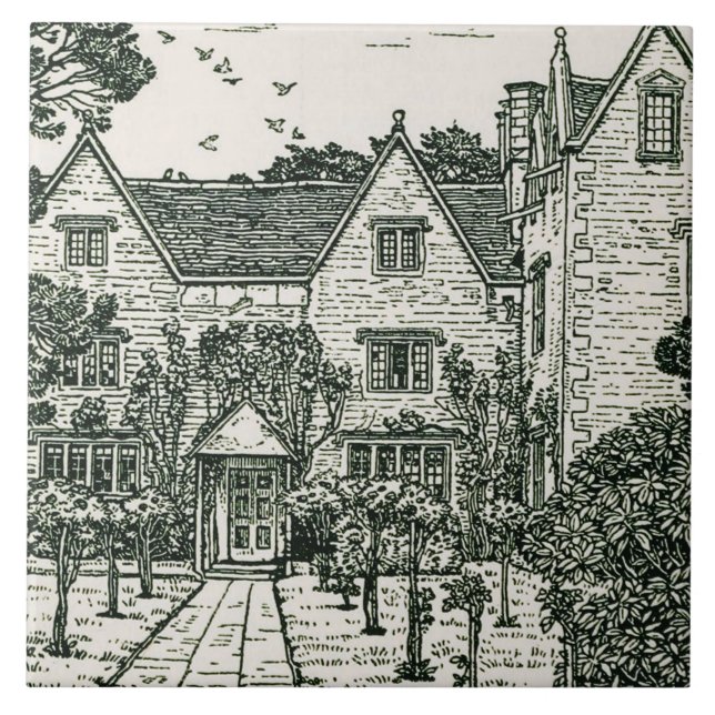 Carreau En Céramique William Morris - illustration à lui Chambre 1893 (Devant)