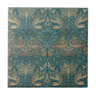 Carreau En Céramique William Morris Peacock et Dragon Textile Design