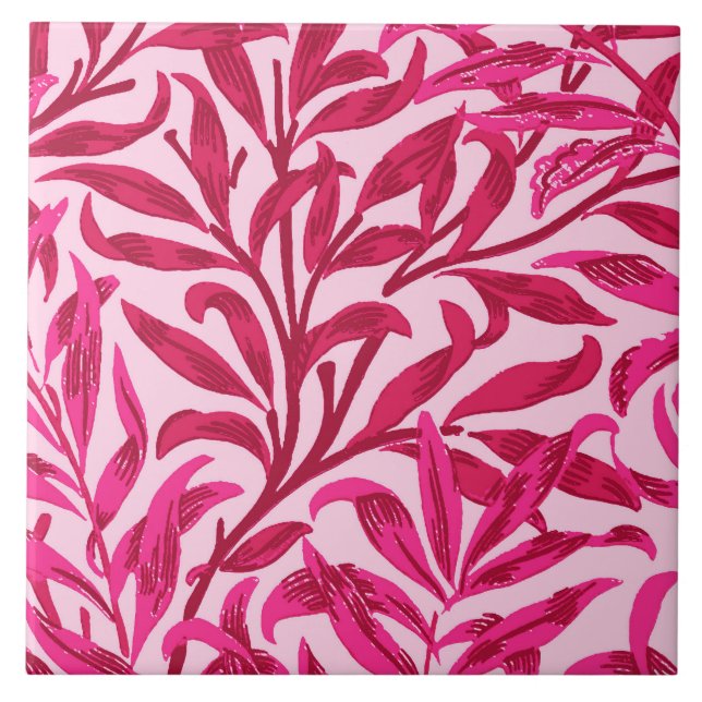 Carreau En Céramique William Morris Willow Bough, Fuchsia Pink (Devant)