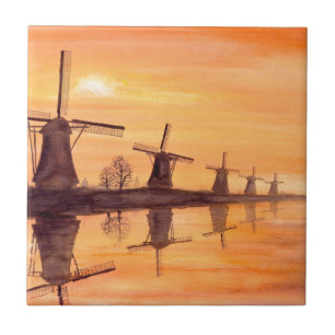 Carreau En Céramique Windmills Sunset