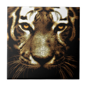 Carreau En Céramique Yeux de tigres sauvages