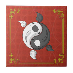 Carreau En Céramique Yin et Yang la tuile de Koi