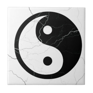 Carreau En Céramique Yin noir et blanc et Yang