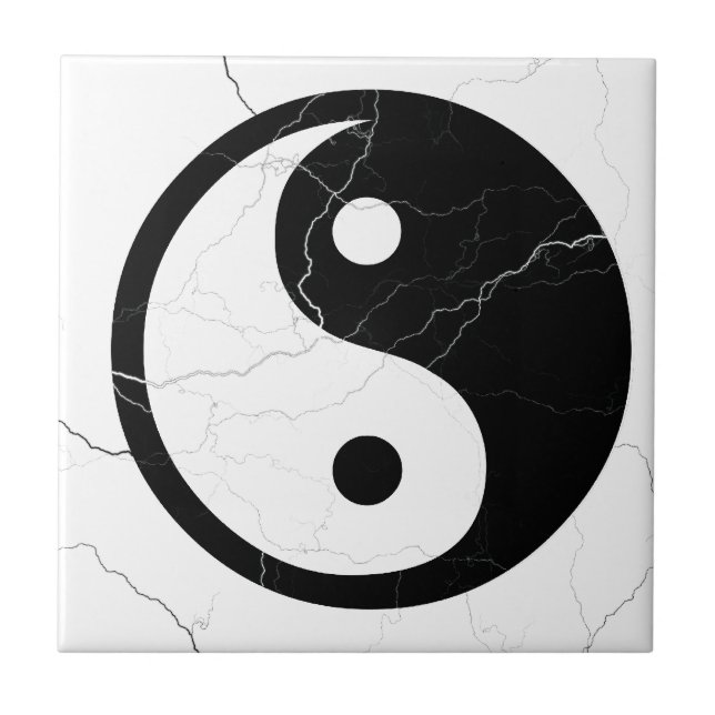 Carreau En Céramique Yin noir et blanc et Yang (Devant)