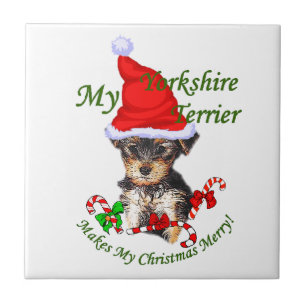 Carreau En Céramique Yorkshire Terrier Noël
