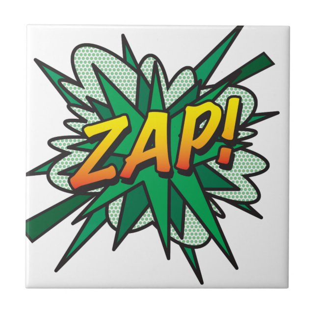 Carreau En Céramique ZAP Amusement Bande Dessinée Rétro Pop Art (Devant)