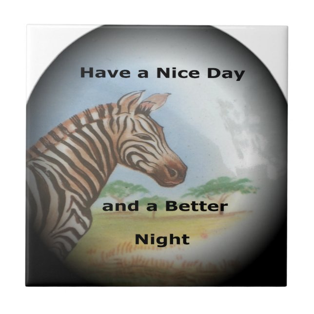 Carreau En Céramique Zebra Portrait, Amboseli : L'Esprit du Savann (Devant)