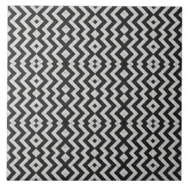 Carreau En Céramique Zig-Zag Pavés en brique blanche et noire