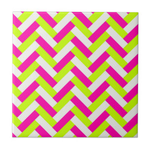 Carreau En Céramique Zigzag tissé par néon génial Chevron les Andes