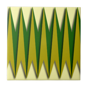 Carreau En Céramique Zigzag vert et jaune