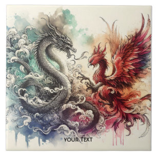 Carreau Encre Imaginaire Dragon Phénix